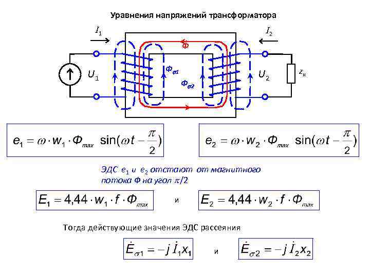 Эдс в трансформаторе. Однофазный трансформатор формулы. Напряжение трансформатора формула. I1 i2 трансформатор. Основные уравнения однофазного трансформатора.