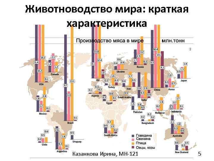 Животноводство мира: краткая характеристика Казанкова Ирина, МН-121 5 