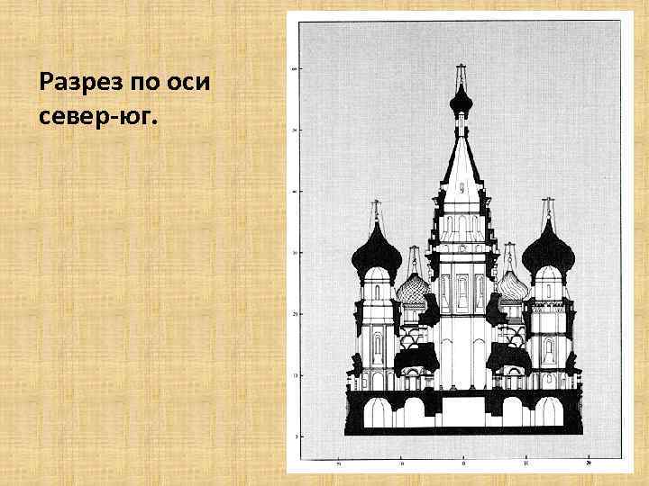 Разрез по оси север-юг. 