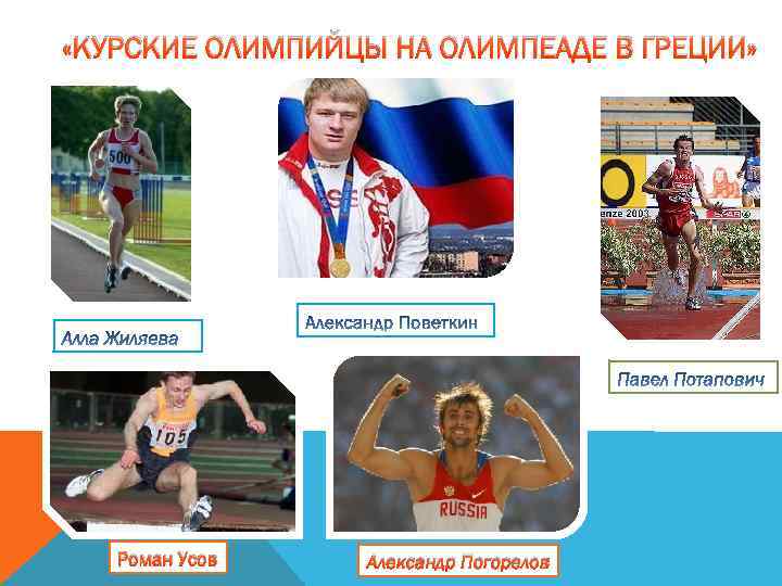  «КУРСКИЕ ОЛИМПИЙЦЫ НА ОЛИМПЕAДЕ В ГРЕЦИИ» Роман Усов Александр Погорелов 