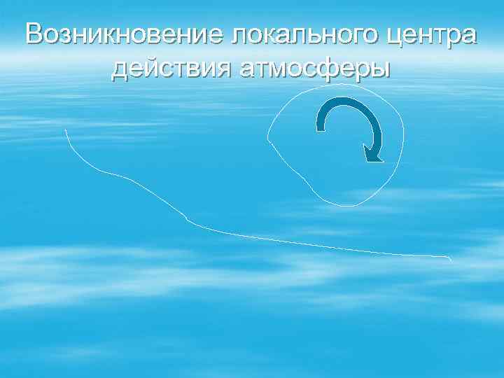 Возникновение локального центра действия атмосферы 