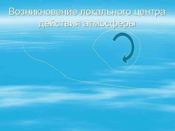Возникновение локального центра действия атмосферы 