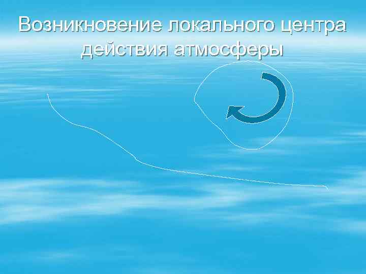 Возникновение локального центра действия атмосферы 
