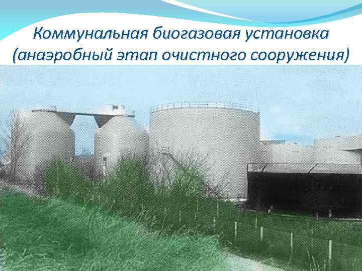 Коммунальная биогазовая установка (анаэробный этап очистного сооружения) 