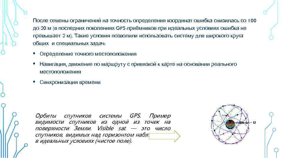 После отмены ограничений на точность определения координат ошибка снизилась со 100 до 20 м