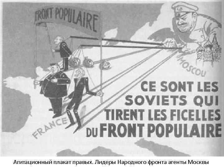 Агитационный плакат правых. Лидеры Народного фронта агенты Москвы 