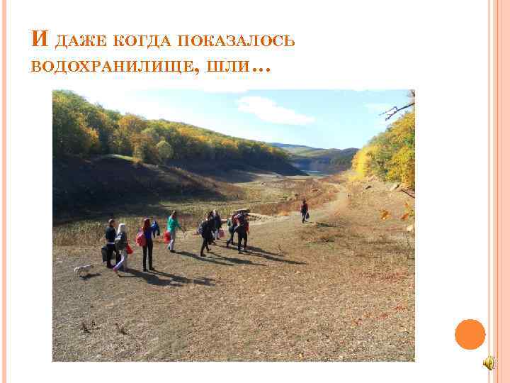 И ДАЖЕ КОГДА ПОКАЗАЛОСЬ ВОДОХРАНИЛИЩЕ, ШЛИ… 