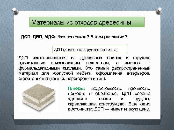 Материалы из отходов древесины ДСП, ДВП, МДФ. Что это такое? В чем различия? ДСП