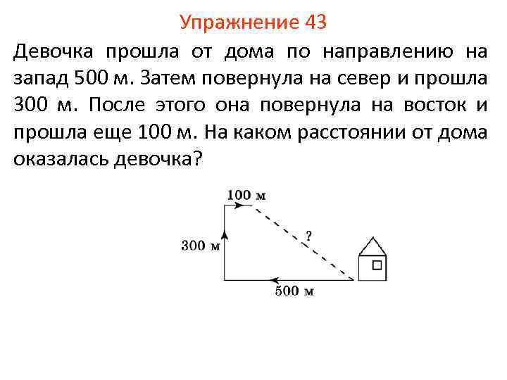 Петя гуляя с собакой прошел от дома до магазина и обратно на рисунке