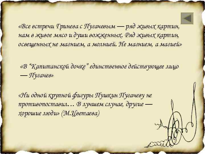  «Все встречи Гринева с Пугачевым — ряд живых картин, нам в живое мясо