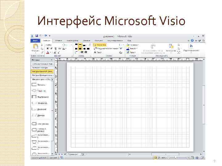 Интерфейс Microsoft Visio 7 