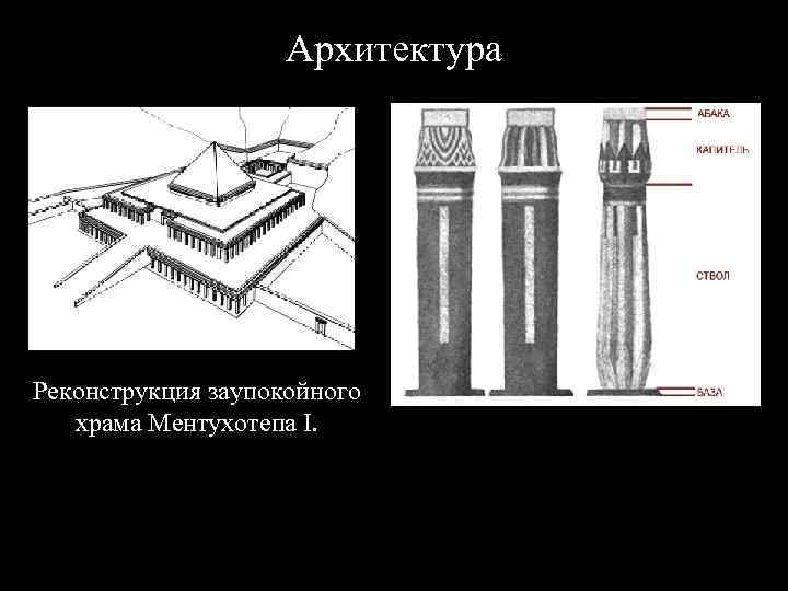 Архитектура Реконструкция заупокойного храма Ментухотепа I. 