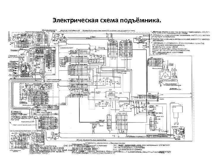 Электрическая схема подъёмника. 