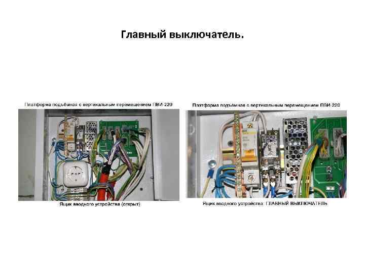 Главный выключатель. 