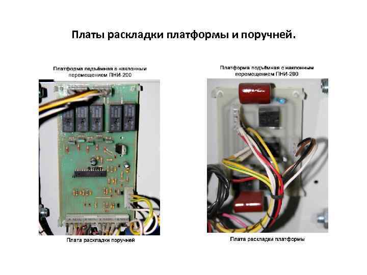 Платы раскладки платформы и поручней. 