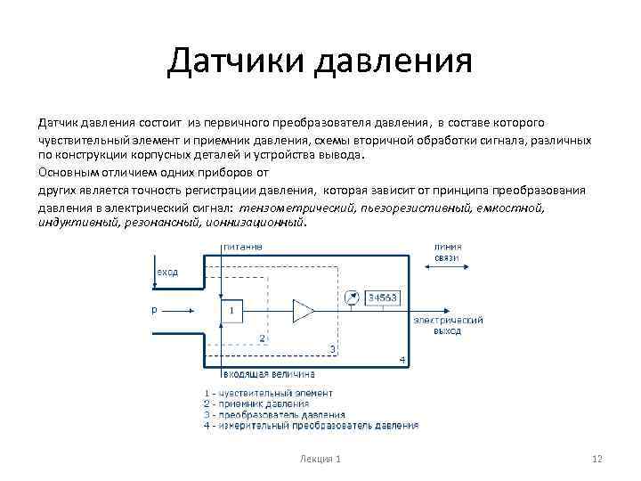 Датчики давления схема