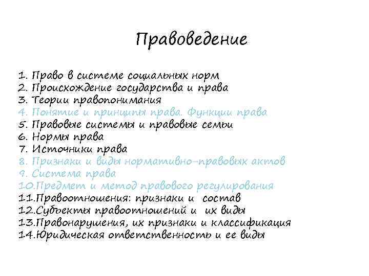 Правоведение 1. Право в системе социальных норм 2. Происхождение государства и права 3. Теории