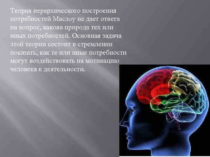 Теория иерархического построения потребностей Маслоу не дает ответа на вопрос, какова природа тех или