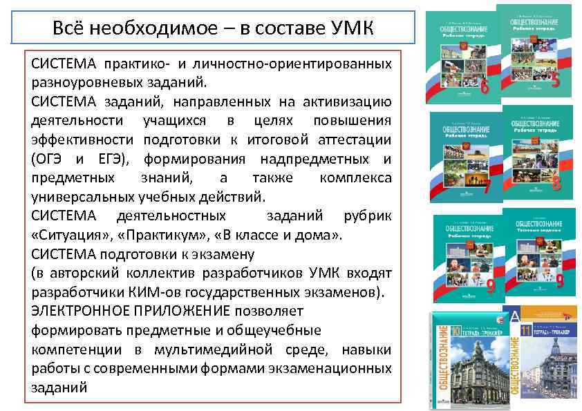 Всё необходимое – в составе УМК СИСТЕМА практико- и личностно-ориентированных разноуровневых заданий. СИСТЕМА заданий,