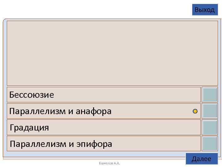  Бессоюзие Параллелизм и анафора Градация Параллелизм и эпифора 