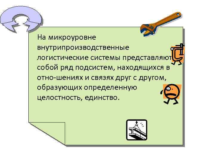 На микроуровне внутрипроизводственные логистические системы представляют собой ряд подсистем, находящихся в отно шениях и