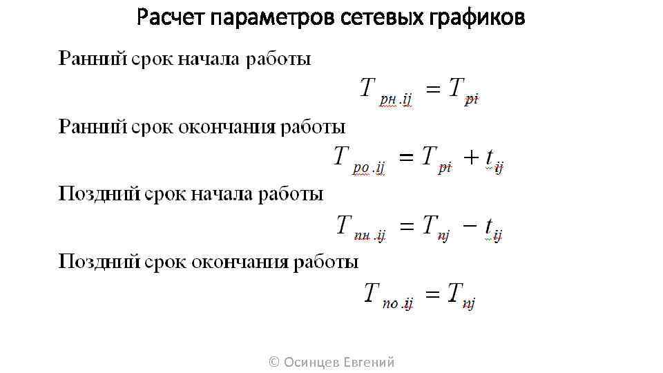 Формула расписание. Формулы для расчета сетевого Графика. Формулы расчета параметров сетевого Графика. Формулы по расчету сетевого Графика. Частный резерв времени формула.