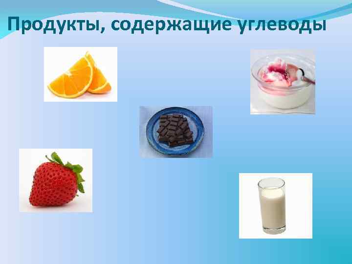 Продукты, содержащие углеводы 