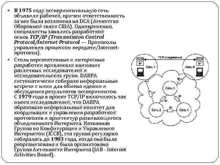  В 1975 году экспериментальную сеть объявили рабочей, причем ответственность за нее была возложена