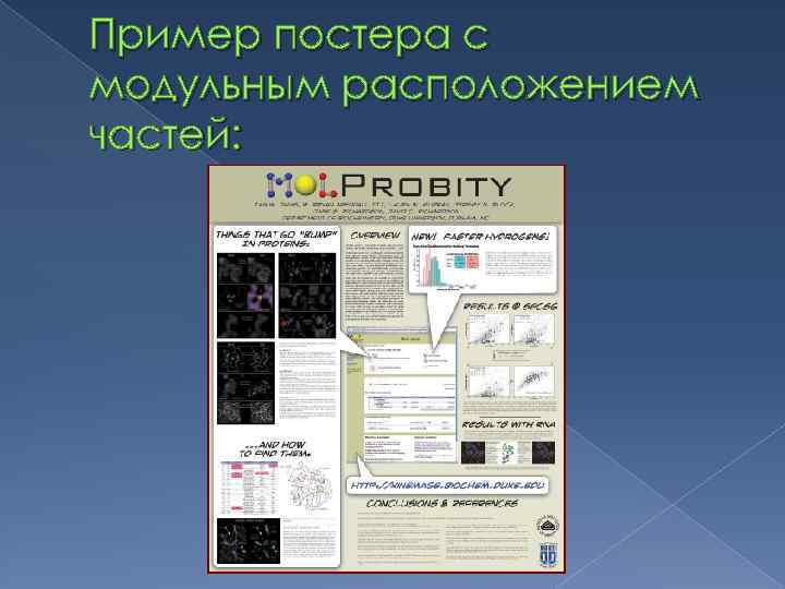 Пример постера с модульным расположением частей: 