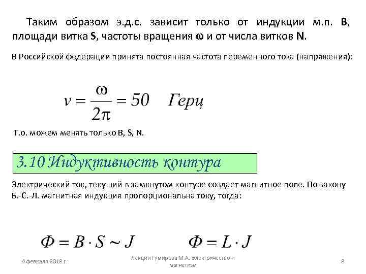 Площадь витка