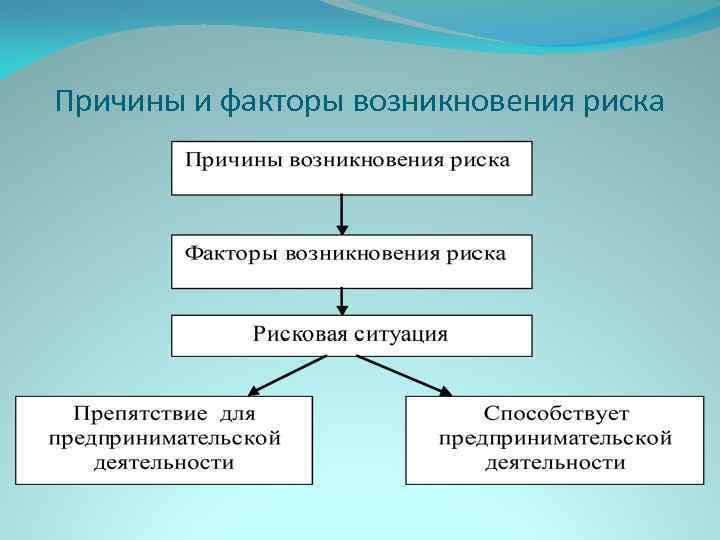 Причины и факторы возникновения риска 