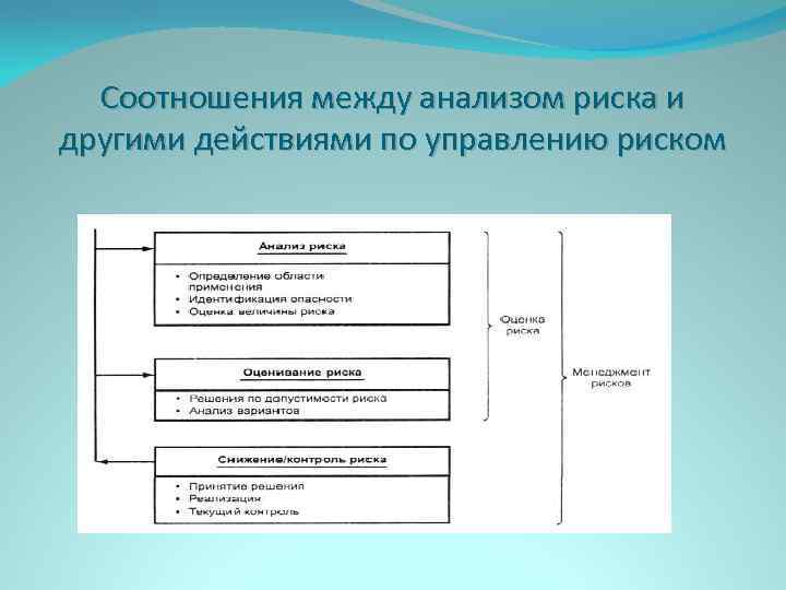 Соотношения между анализом риска и другими действиями по управлению риском 