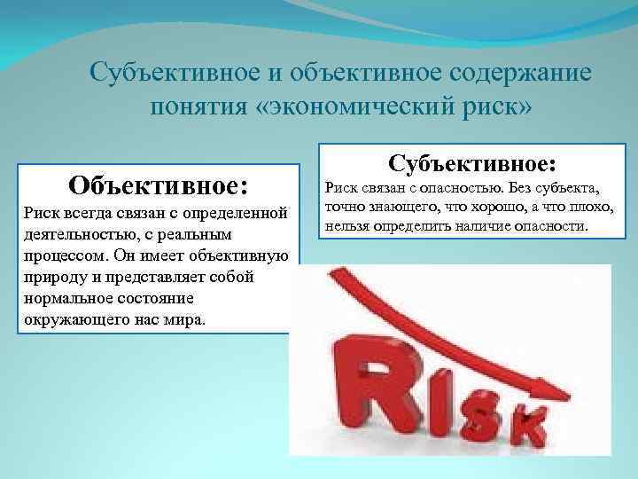 Содержание субъективного. Субъективные риски. Объективные риски. Объективная и субъективная оценка риска. Объективное и субъективное понимание риска.