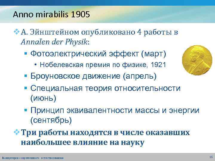 Anno mirabilis 1905 v А. Эйнштейном опубликовано 4 работы в Annalen der Physik: §
