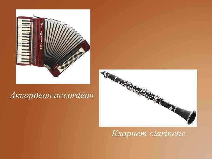 Аккордеон accordéon Кларнет clarinette 