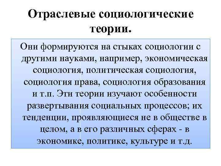 Теории социологии