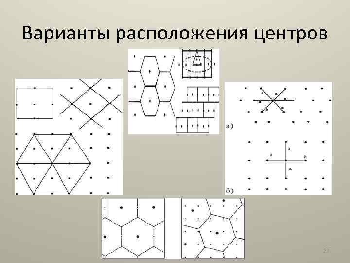 Варианты расположения центров 27 