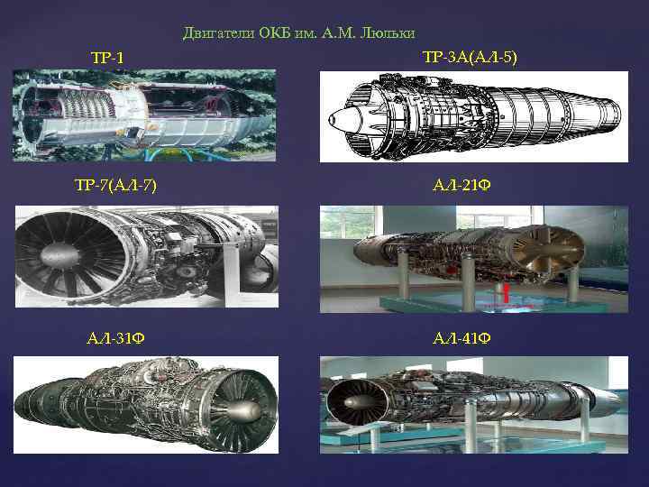 Двигатели ОКБ им. А. М. Люльки ТР-1 ТР-3 А(АЛ-5) ТР-7(АЛ-7) АЛ-21 Ф АЛ-31 Ф