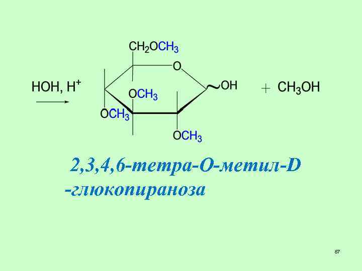 2, 3, 4, 6 -тетра-О-метил-D -глюкопираноза 87 