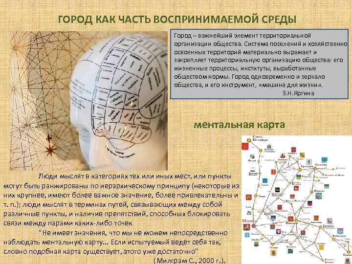 ГОРОД КАК ЧАСТЬ ВОСПРИНИМАЕМОЙ СРЕДЫ Город – важнейший элемент территориальной организации общества. Система поселений