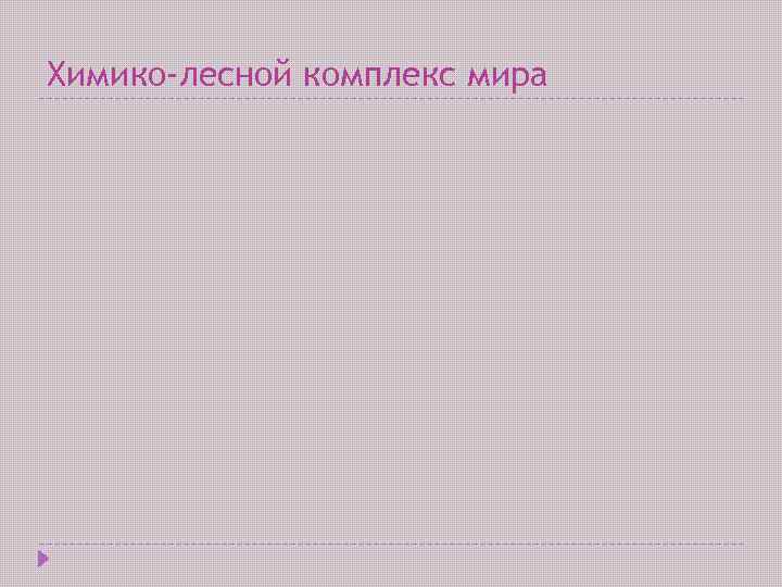 Химико-лесной комплекс мира 