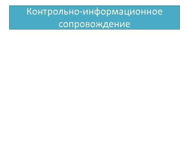 Контрольно-информационное сопровождение 