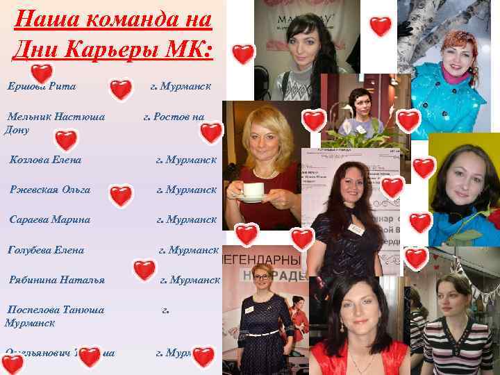 Наша команда на Дни Карьеры МК: Ершова Рита Мельник Настюша Дону г. Мурманск г.