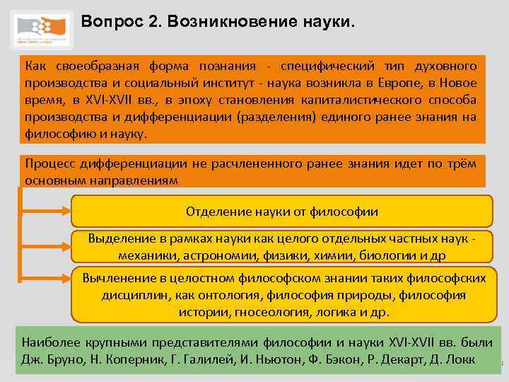 Вопрос 2. Возникновение науки. Как своеобразная форма познания - специфический тип духовного производства и