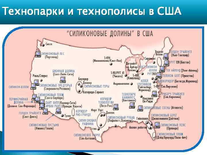 Технопарки и технополисы в США 