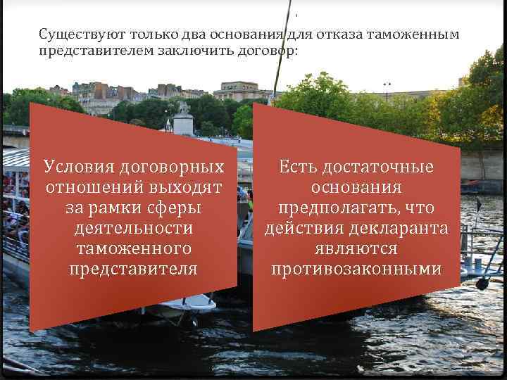 Существуют только два основания для отказа таможенным представителем заключить договор: Условия договорных отношений выходят