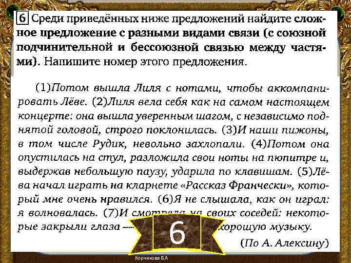 6 Корчикова В. А 