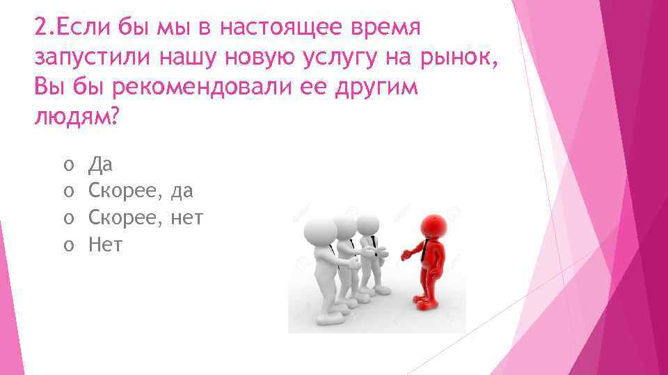 2. Если бы мы в настоящее время запустили нашу новую услугу на рынок, Вы