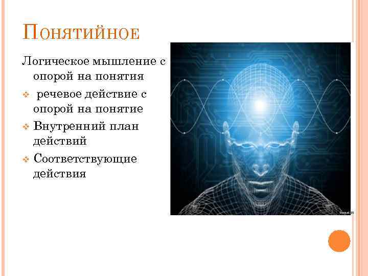 ПОНЯТИЙНОЕ Логическое мышление с опорой на понятия v речевое действие с опорой на понятие