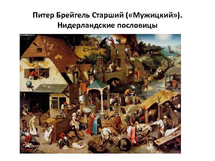 Питер Брейгель Старший ( «Мужицкий» ). Нидерландские пословицы 